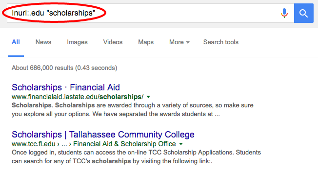 scholarship search string
